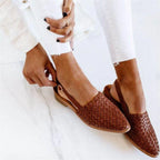 Slingback Sandal Braided Upper Cushioned Insole Elastic Heel