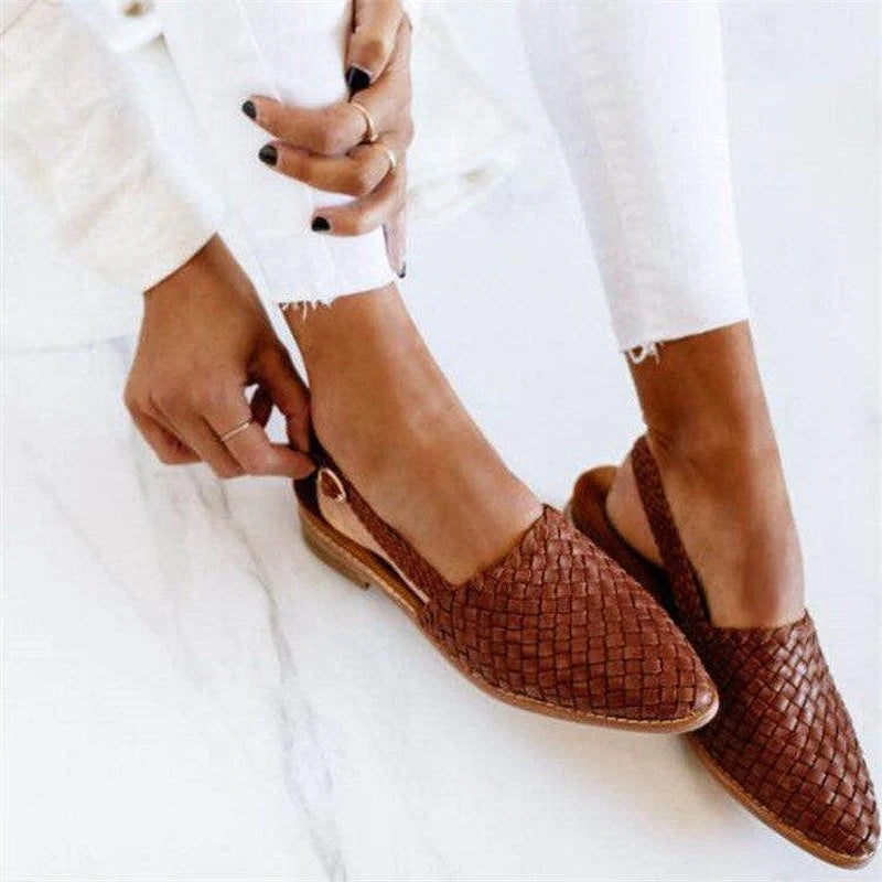 Slingback Sandal Braided Upper Cushioned Insole Elastic Heel