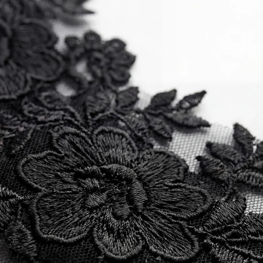 Slip Dress Embroidered Tulle Adjustable Straps