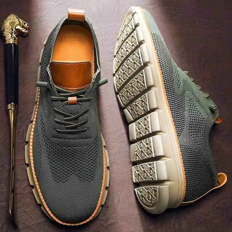 Slip-On Dress Shoes Wide Orthopedic Toe Box Breathable Knit