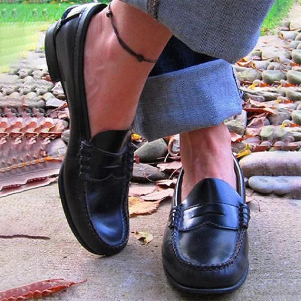 Slip-On Loafers Full-Grain Leather Lined Insole