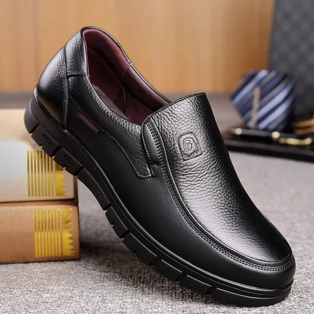 Slip-On Loafers Genuine Cowhide Breathable Flat Sole