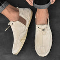Slip-On Loafers Leather Elastic Lace Non-Slip Sole