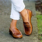 Slip-On Loafers PU Leather Padded Insole & Low Heel