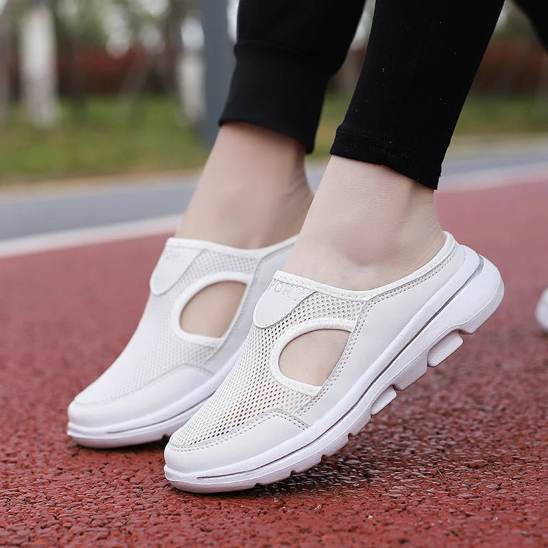 Slip-On Sandals Breathable Mesh Anatomical Cork Insole Wide Fit