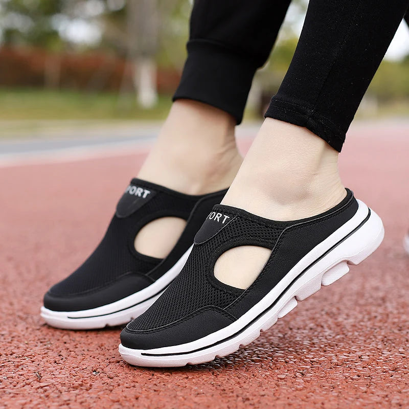 Slip-On Sandals Breathable Mesh Anatomical Cork Insole Wide Fit