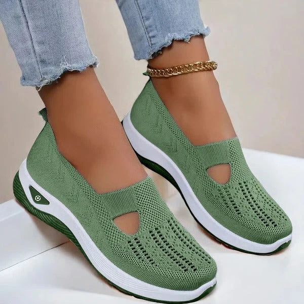 Slip-On Shoes Breathable Knit Orthopedic Footbed & Non-Slip Outsole