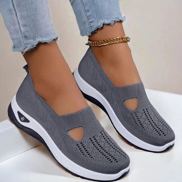 Slip-On Shoes Breathable Knit Orthopedic Footbed & Non-Slip Outsole