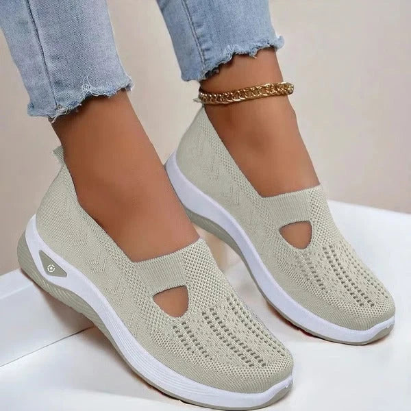 Slip-On Shoes Breathable Knit Orthopedic Footbed & Non-Slip Outsole