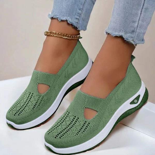 Slip-On Shoes Breathable Knit Orthopedic Footbed & Non-Slip Outsole