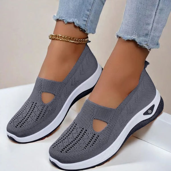 Slip-On Shoes Breathable Knit Orthopedic Footbed & Non-Slip Outsole