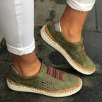 Slip-On Sneakers Breathable Upper & Flat-Bottom Support