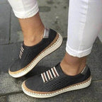 Slip-On Sneakers Breathable Upper & Flat-Bottom Support