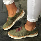 Slip-On Sneakers Breathable Upper & Flat-Bottom Support
