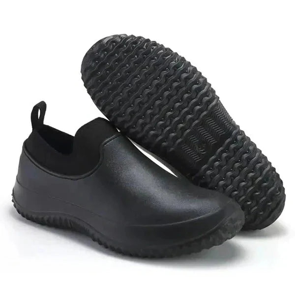 Slip-On Work Shoes Waterproof Non-Slip Sole Reinforced Stitching
