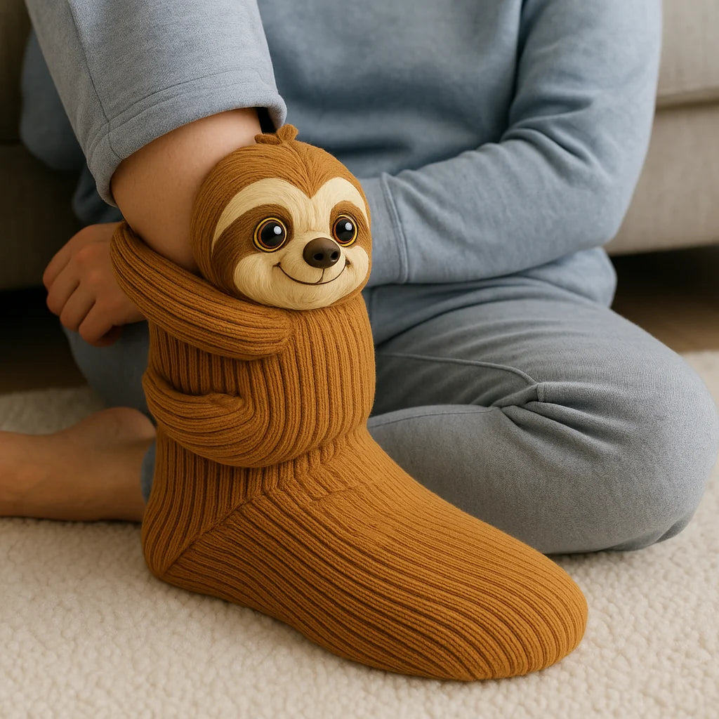 Slipper Socks 3D Animal Plush Microfiber Non-Slip