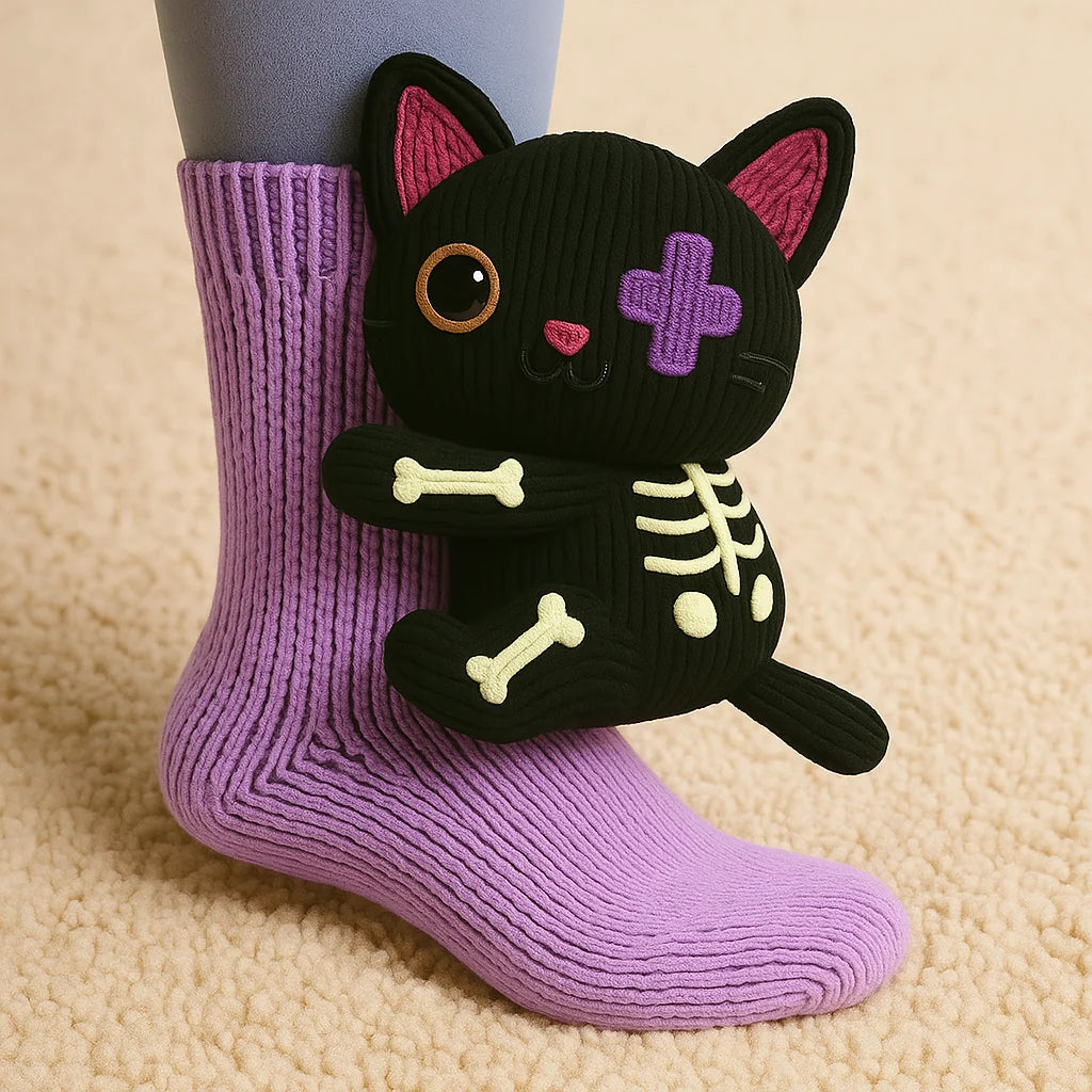 Slipper Socks 3D Animal Plush Microfiber Non-Slip