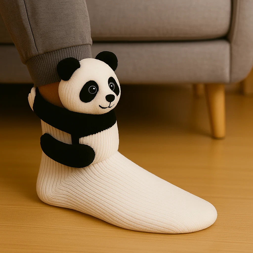 Slipper Socks 3D Animal Plush Microfiber Non-Slip
