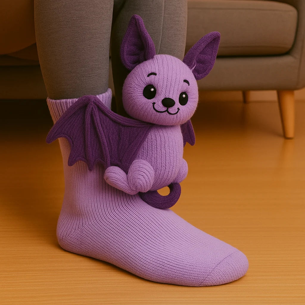 Slipper Socks 3D Animal Plush Microfiber Non-Slip
