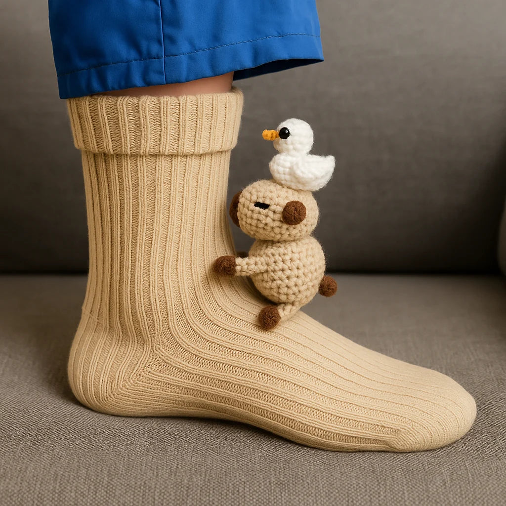 Slipper Socks Plush 3D Animal Non-Slip Sole