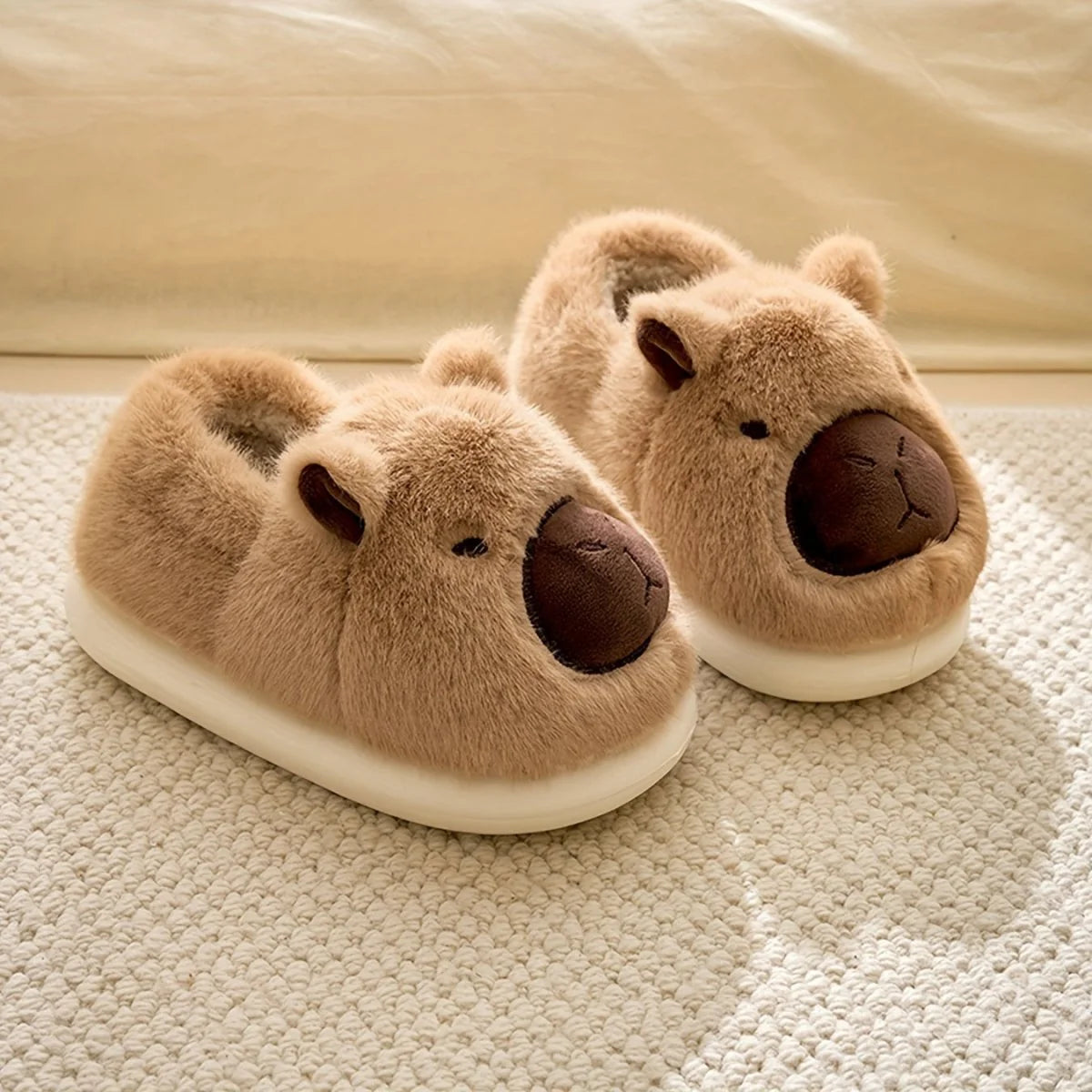 Slippers Capybara Plush Non-Slip Sole