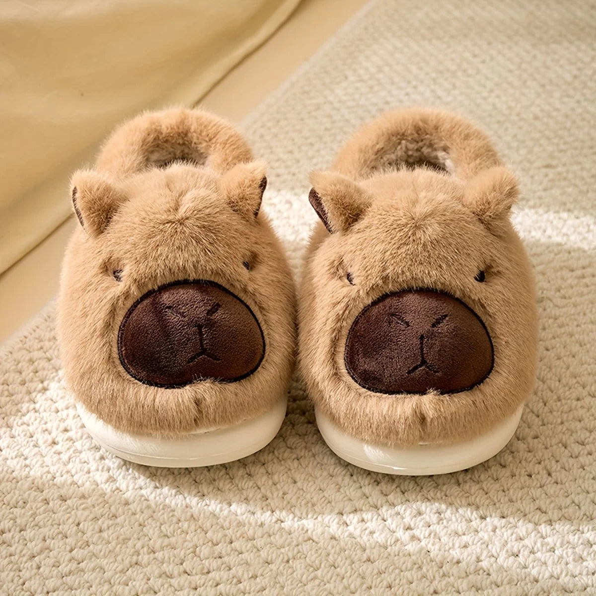 Slippers Capybara Plush Non-Slip Sole