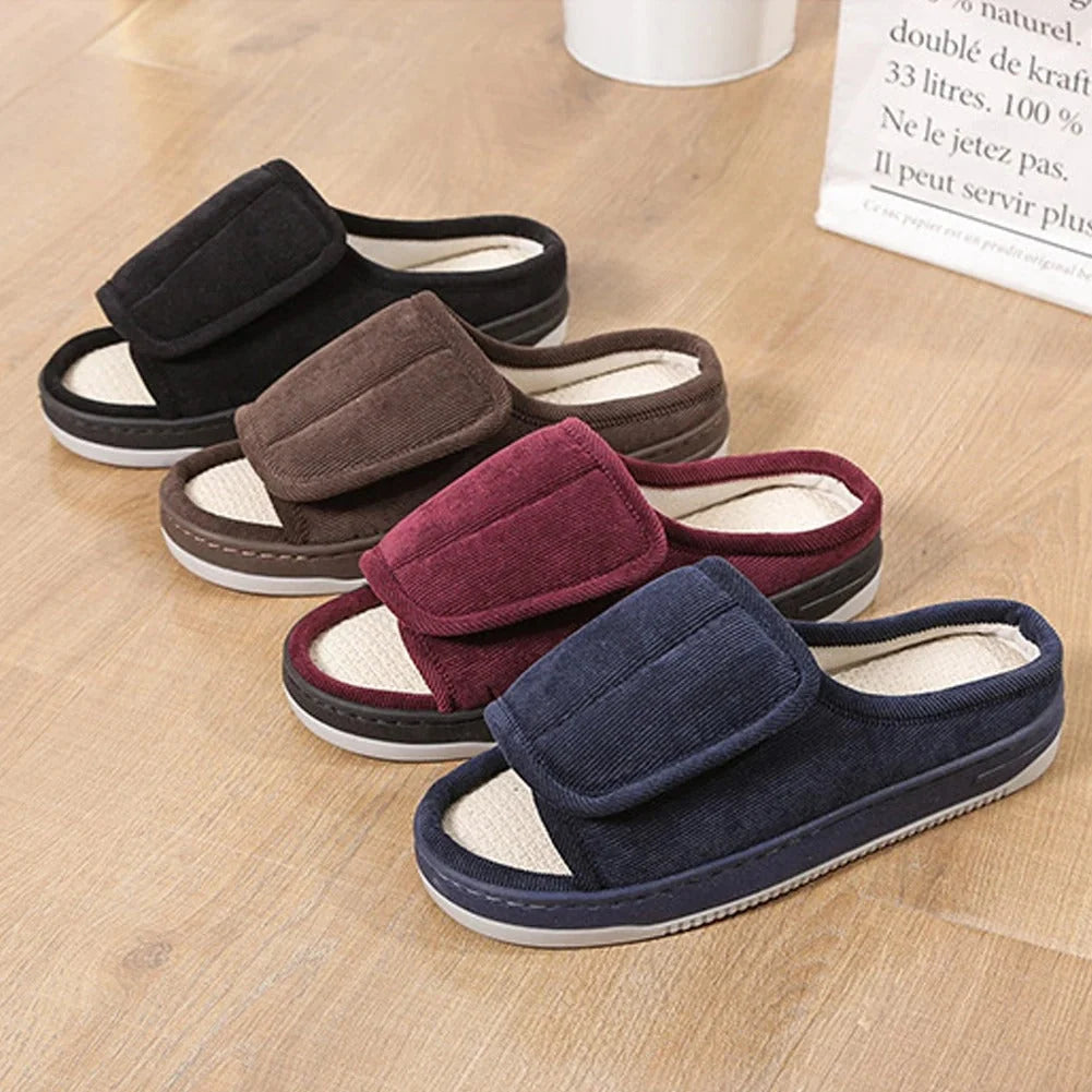 Slippers Extra Wide Adjustable Velcro Cushioned Insole