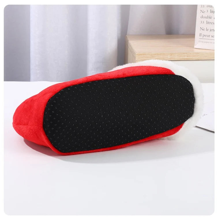 Slippers Plush Santa Pom-Pom Non-Slip & Machine Washable
