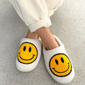 Slippers Smiley Embroidery Plush Lining & Non-Slip Sole