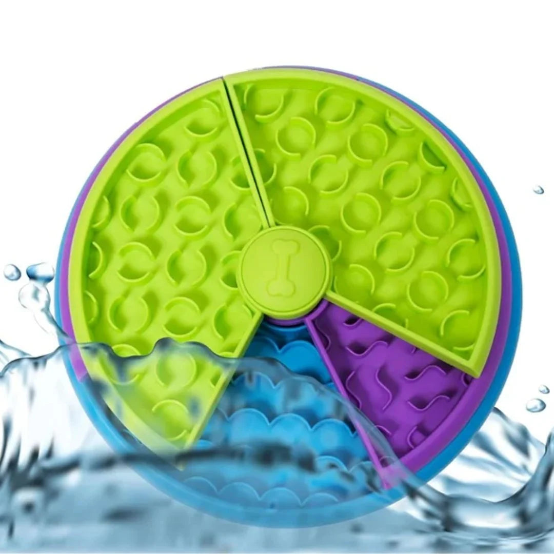 Slow Feeder Bowl 3-Layer Rotating Puzzle Non-Slip & Easy-Clean