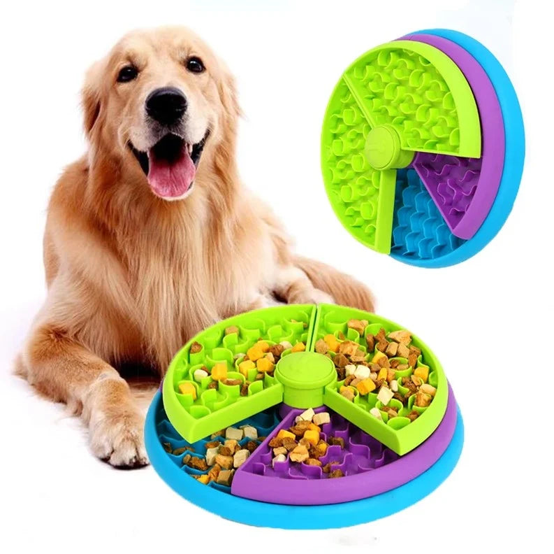 Slow Feeder Bowl 3-Layer Rotating Puzzle Non-Slip & Easy-Clean