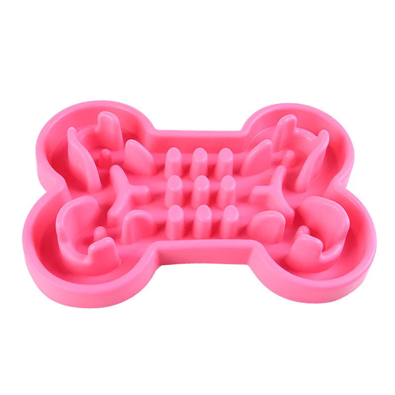 Slow Feeder Bowl Bone Puzzle Silicone No-Tip