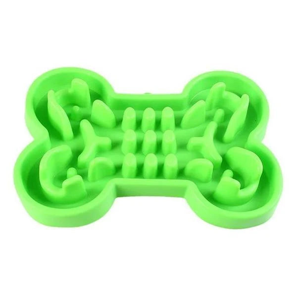 Slow Feeder Bowl Bone Puzzle Silicone No-Tip