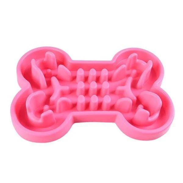 Slow Feeder Bowl Bone Puzzle Silicone No-Tip