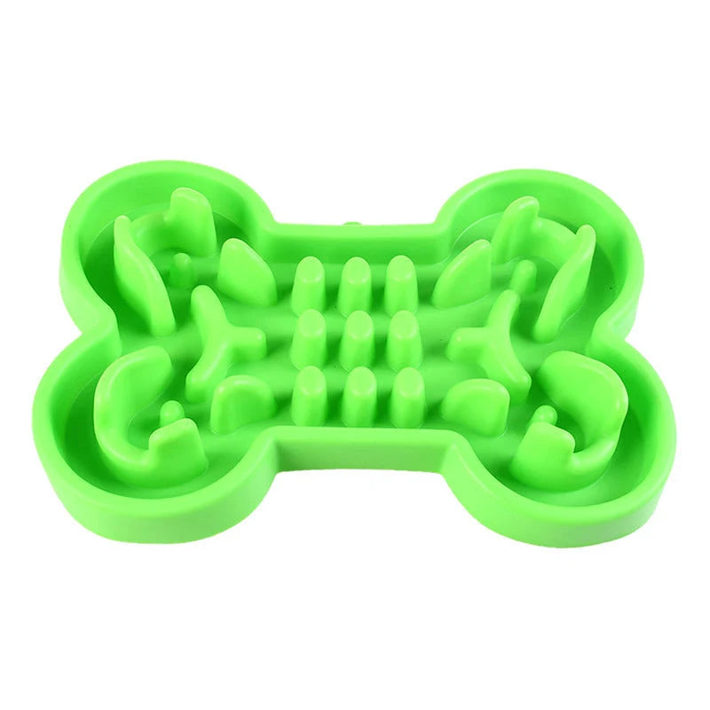 Slow Feeder Bowl Bone Puzzle Silicone No-Tip