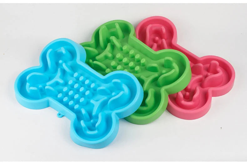 Slow Feeder Bowl Bone Puzzle Silicone No-Tip