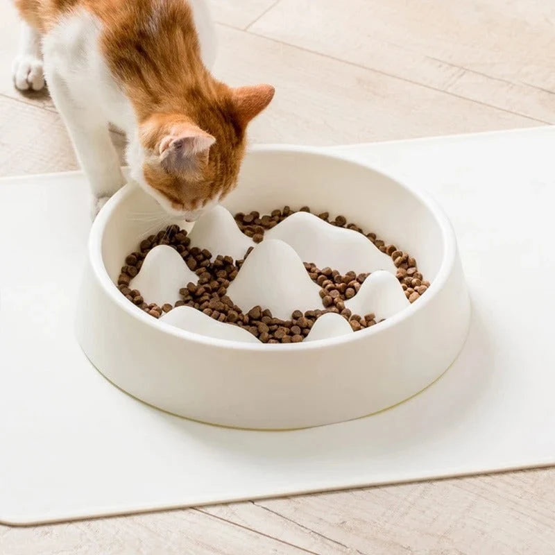 Slow Feeder Bowl For Cats & Dogs Mountain-Shaped Interior