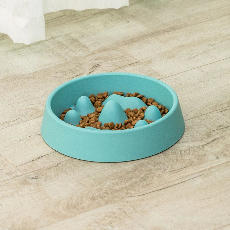 Slow Feeder Bowl For Cats & Dogs Mountain-Shaped Interior
