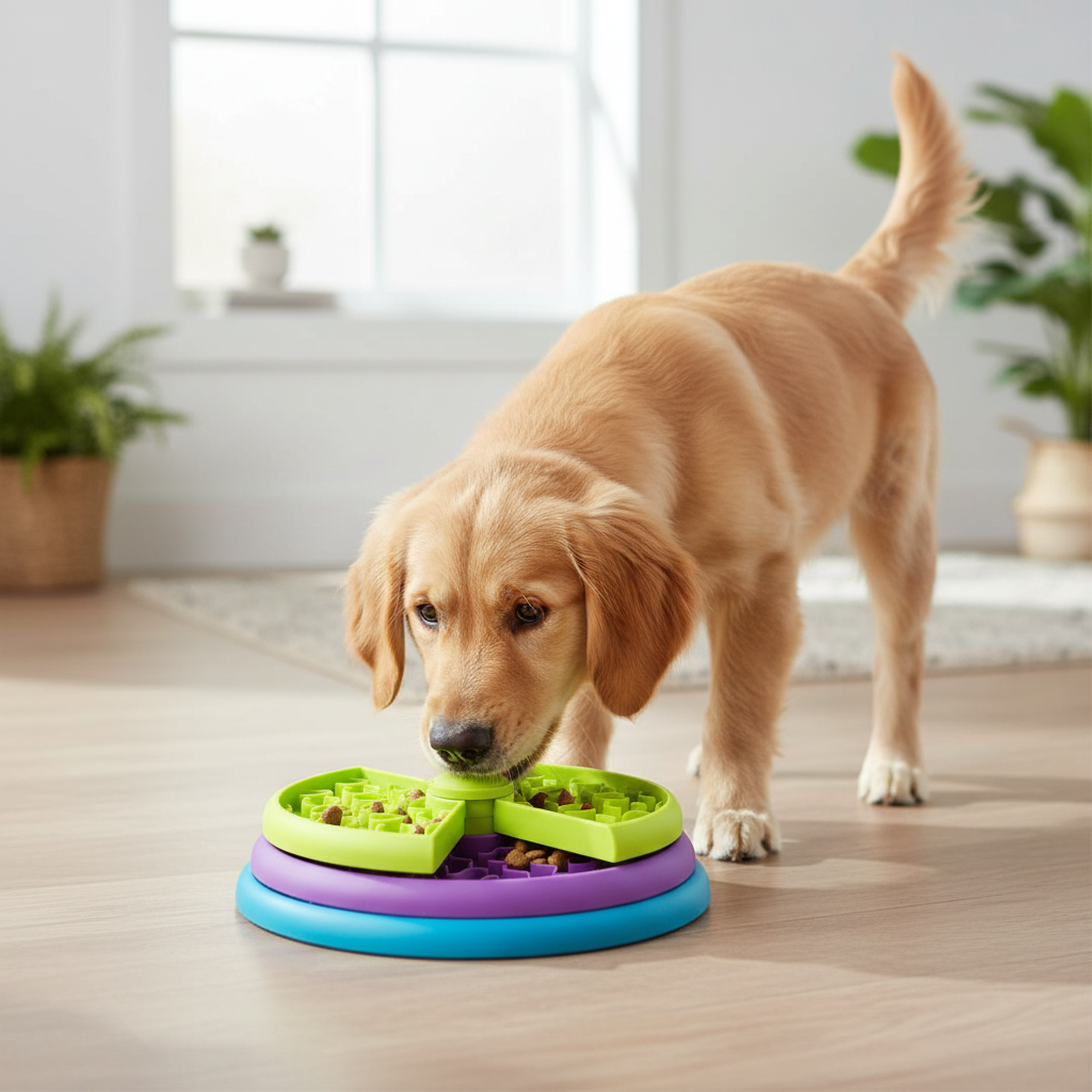 Slow Feeder Dog Bowl Multi-Level Pet-Safe Plastic