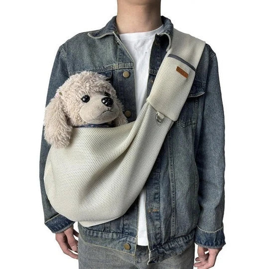 Small Dog Sling Crossbody Breathable Fabric Safety Clip
