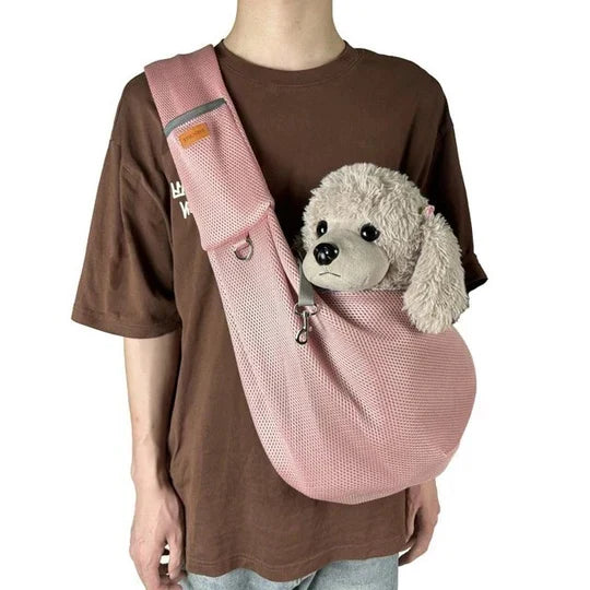 Small Dog Sling Crossbody Breathable Fabric Safety Clip