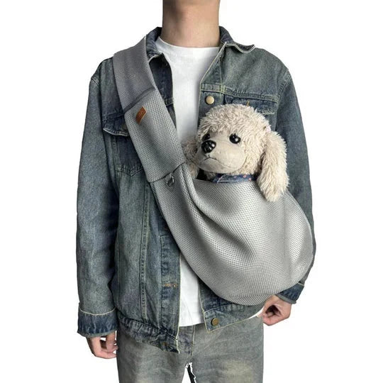 Small Dog Sling Crossbody Breathable Fabric Safety Clip