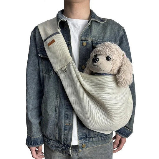 Small Dog Sling Crossbody Breathable Fabric Safety Clip