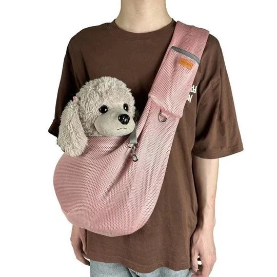 Small Dog Sling Crossbody Breathable Fabric Safety Clip