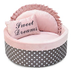 Small Pet Bed Round Nest Sponge Filled Two Sizes