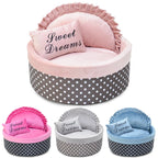 Small Pet Bed Round Nest Sponge Filled Two Sizes