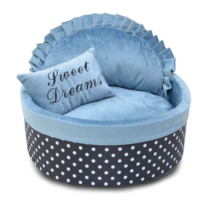 Small Pet Bed Round Nest Sponge Filled Two Sizes