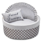 Small Pet Bed Round Nest Sponge Filled Two Sizes