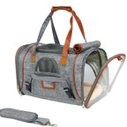 Small Pet Carrier Ventilated Mesh Linen Exterior Shoulder Strap