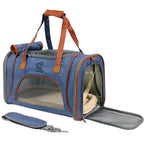 Small Pet Carrier Ventilated Mesh Linen Exterior Shoulder Strap